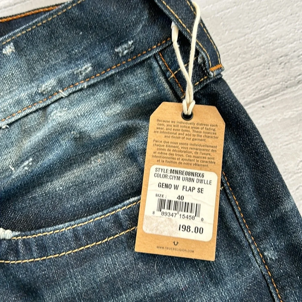 True Religion Men’s Geno Relaxed‎ Slim Dark Wash Jeans Sz 40 Urban Dweller